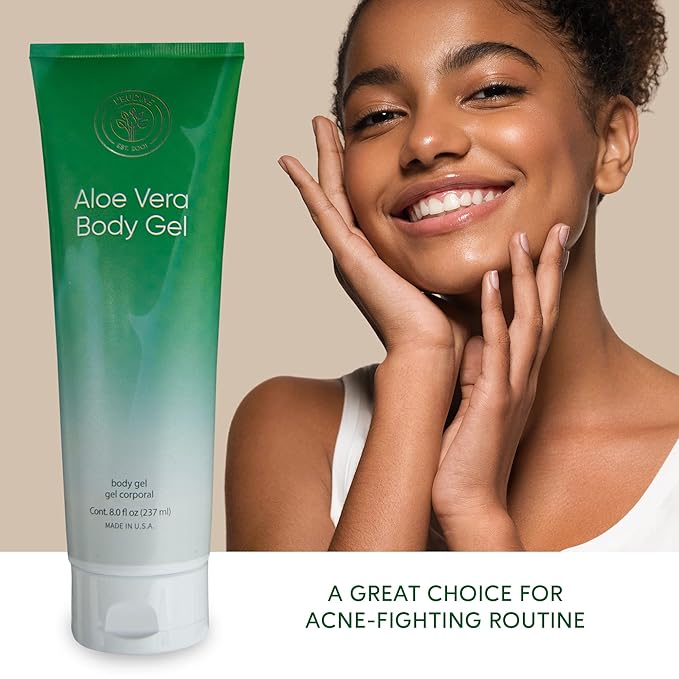 L’EUDINE Aloe Vera Gel - 8Fl Oz - Natural Aloe Gel for Skin Care - Premium Aloe for Sunburn Relief, Burns, and After Sun Care - Aloe Gel for Face, Body - Aloe Vera for Scar Treatment