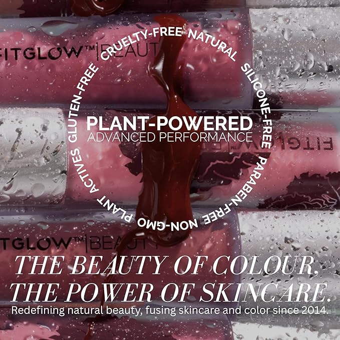 FITGLOW Beauty Lip Colour Serum | Hydrating Lip Gloss | Plumping Anti-Aging Lip Treatment | Natural Shine with Pomegranate Sterols & Collagen | Buildable Color for Dry Chapped Lips | Go - 10g