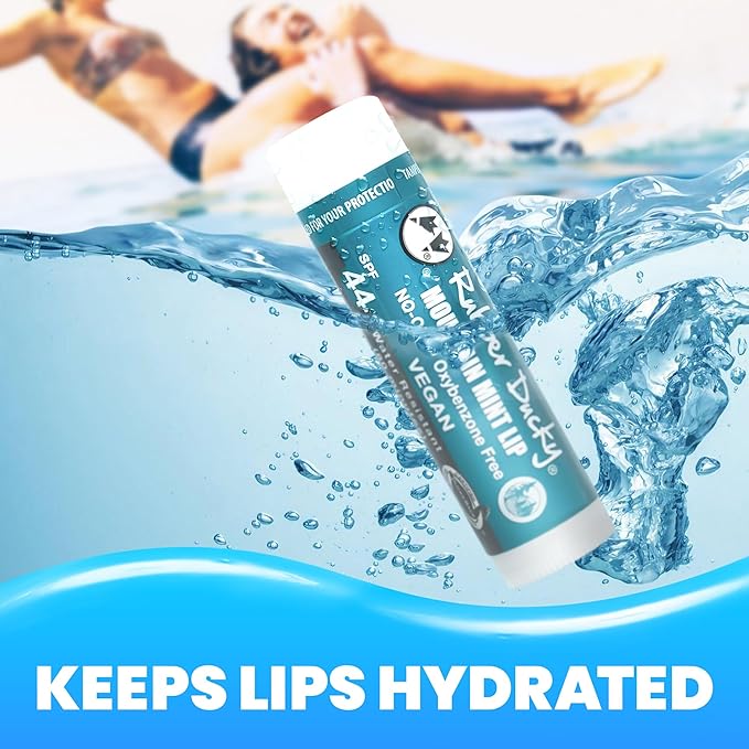 Rubber Ducky | Lip Sunscreen, Lip Balm with SPF 44, Waterproof Sunscreen Lip Balm | Vegan, Untinted, Mint Flavor, with Vitamin E | All Season - Broad Spectrum Sunscreen for Lips