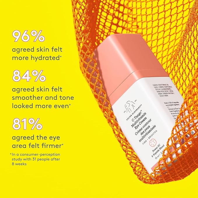 Drunk Elephant C-Tango Eye Cream with Vitamin C, Brightening & Restorative Under Eye Moisturizer (15mL/0.5 Fl Oz)