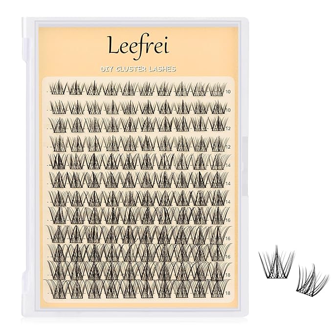 Eyelash Clusters 10-18mm Wispy Eyelash Clusters D Curl DIY Lash Extension Natural Lash Clusters Individual Lashes (LF02 Lashes Only)