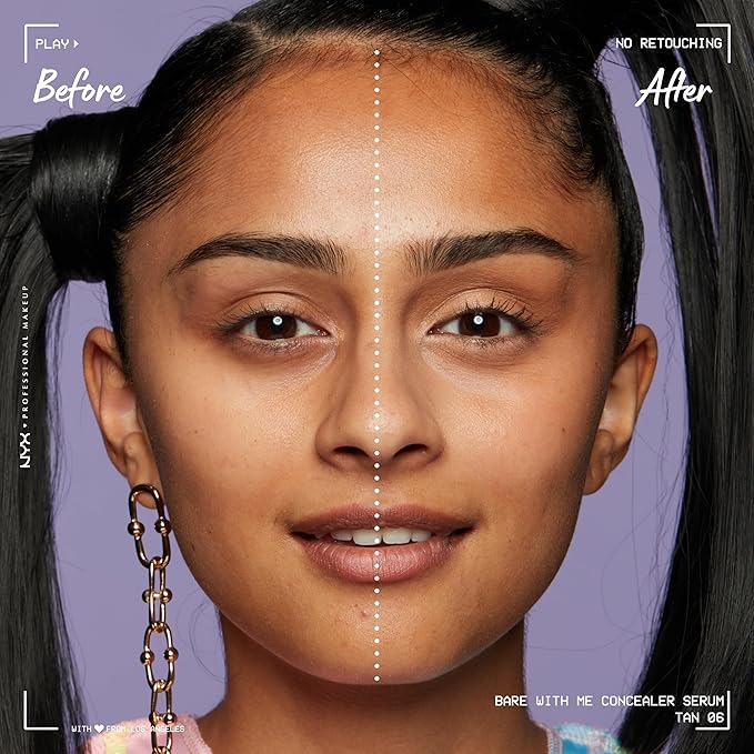 NYX PROFESSIONAL MAKEUP Bare With Me Concealer Serum, Up To 24Hr Hydration - Tan