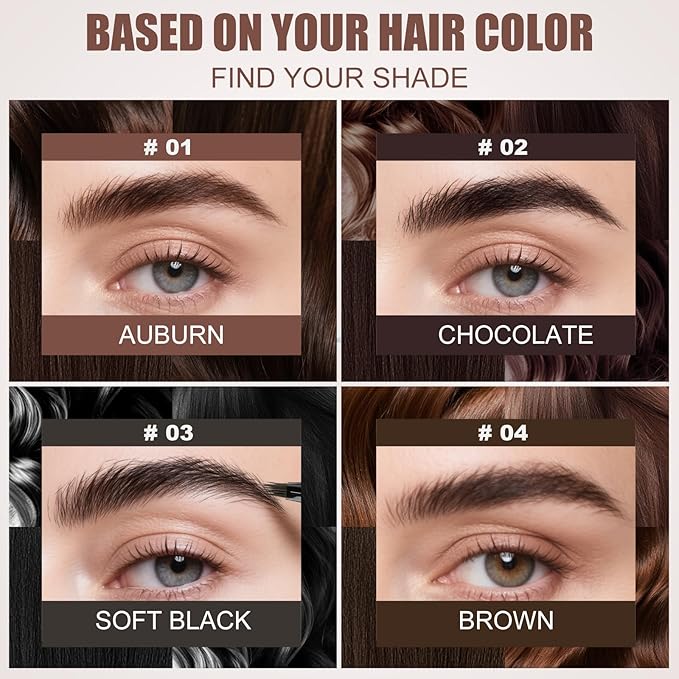 Microblading Eyebrow Pen - Waterproof Liquid Eyebrow Pencil with Angled Eyebrow Brush, Shapes & Fills Hair-Like Looking Brows, Lasts All-Day,Eye brow Pencil for Women and Girls Makeup,Soft Black