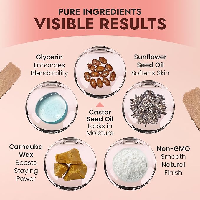 Organic Blush Tube, Brandy - 100% Natural Vegan Cream Blush Sticks, Multi-Use Bronzer, & Highlighter for Lips, Cheeks & Eyes, Buildable Shimmer, Gluten-Free, Paraben-Free, Made in USA