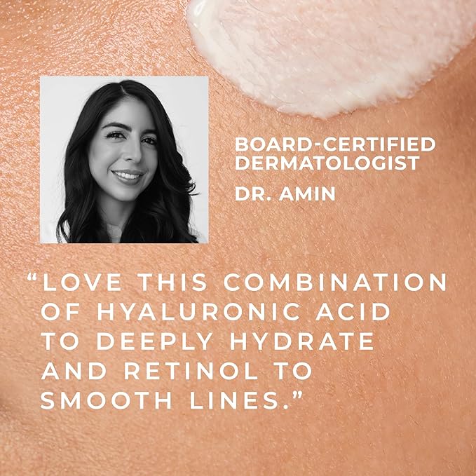 RoC Retinol Correxion Max Daily Hydration Anti-Aging Face Moisturizer with Hyaluronic Acid, Oil Free Skin Care Cream for Fine Lines, Dark Spots, Post-Acne Scars, Retinol Moisturizer, 1.7 Ounces