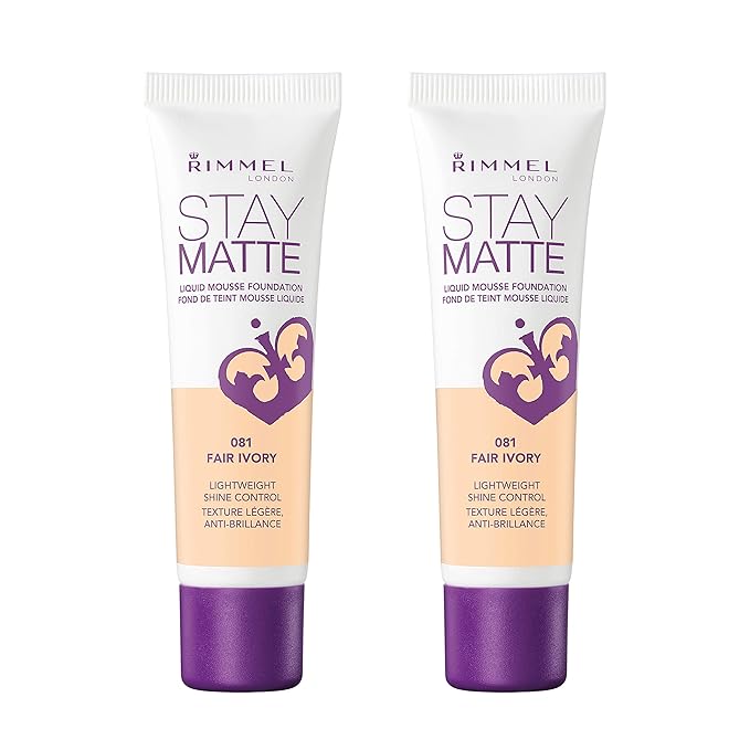 Rimmel, Stay Matte Foundation, Fair Ivory 2 Count (Pack of 1)(packaging may vary)