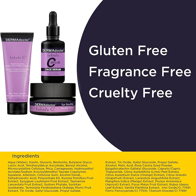 DERMAdoctor Kakadu C Vitamin C Brightening Kit, 3 piece kit