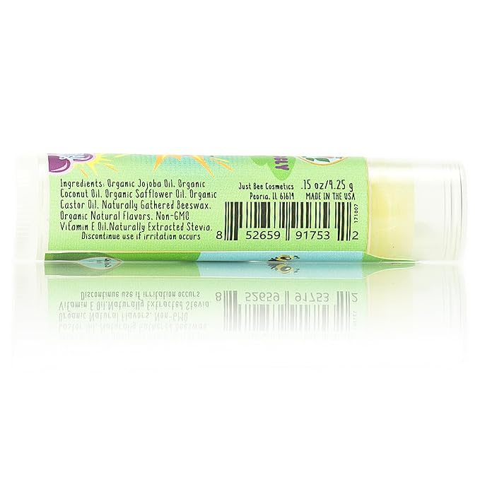 Lappy Lips Organic 100% Natural, Lip Balm Chap stick for Kids, Toddlers (6 flavors) - Organic Essential Oil - for Dry Chapped Lips to Restore and Heal and Make Kids Happy