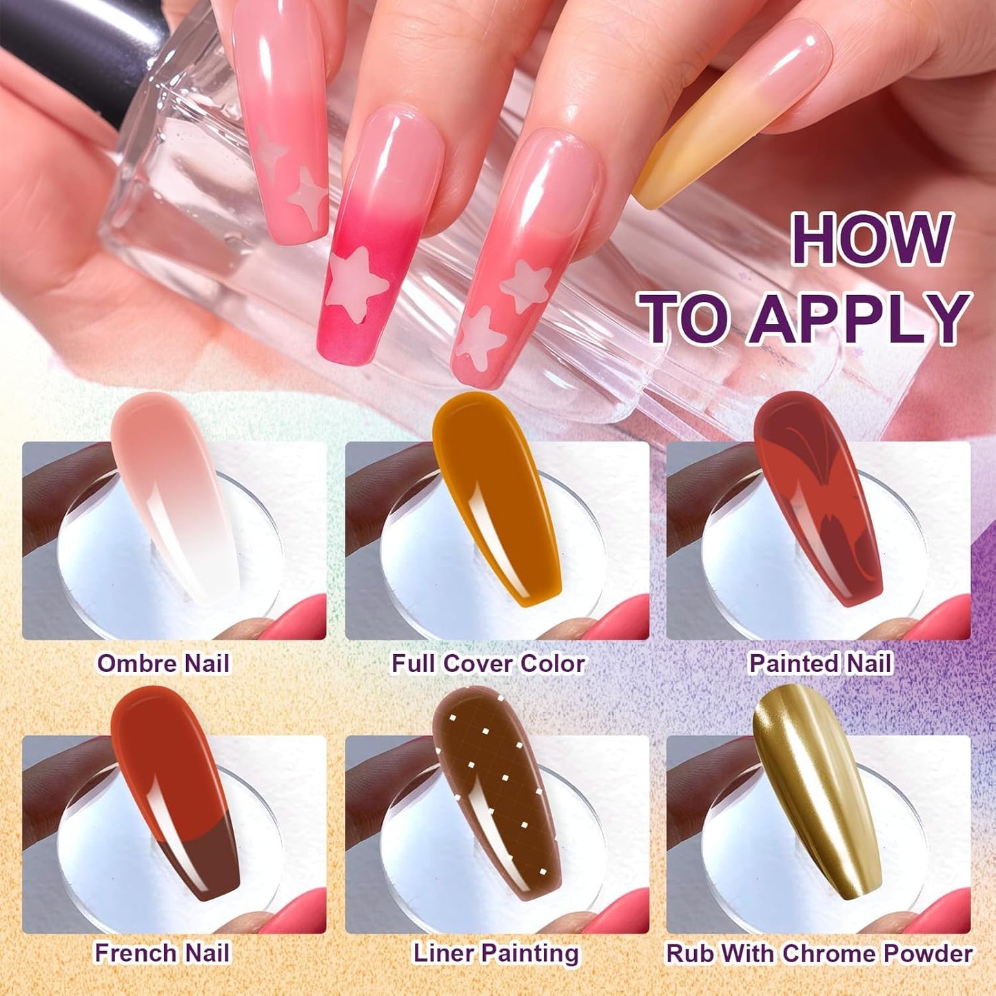 Gradient Painting Gel, 9 Colors Ombre Gel Nail Polish with 100Pcs Nail Sponges &Tweezers Sponging for Pigment Pat Aura Nails, French Manicure DIY Nail Art Ancient City