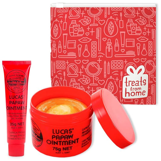Lucas Pawpaw Lip Ointment, Lucas Pawpaw Cream, Lucas Pawpaw Ointment for Lips & Dry Skin - Unique All Skin Types, All Gender- Any Season Gift Pack with 75g and 15gr Pawpaw Balm