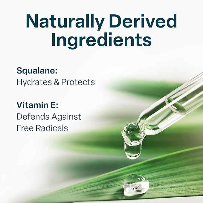 QRxLabs Pure Organic Squalane Oil & Vitamin E Oil for Face & Skin - 2 Fl Oz - USDA & ECOCERT Certified Organic Sugarcane - Hydrating Facial, Body & Hair Formula - Reduces Fine Lines & Wrinkles