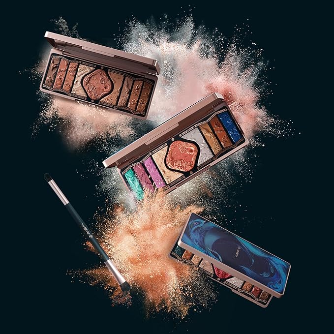 FLORASIS Floral Engraving Phoenix Makeup Palette Makeup Long Lasting Blendable Natural Eyeshadow Palette for Women (03 Soaring Sunlight)