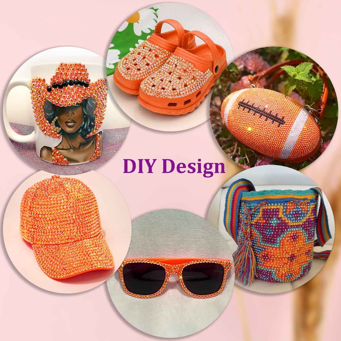 25000Pcs Resin Rhinestones with Tweezers for Crafting, Orange AB 2-6mm Mixed Sizes Non Hotfix Flatback Gems, Bedazzling Crystal for DIY Craft Clothing Mugs Tumblers Shoes Fabric Decor Nail Art