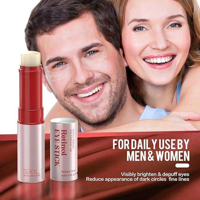 Retinol Eye Cream,Anti Aging Eye Cream, Retinol Eye Stick for Dark Circles and Puffiness Bags Treatment, Eye Balm Instantly Brighten,Under Eye Cream,Eye Cream for Wrinkles,Reduces Fine Lines