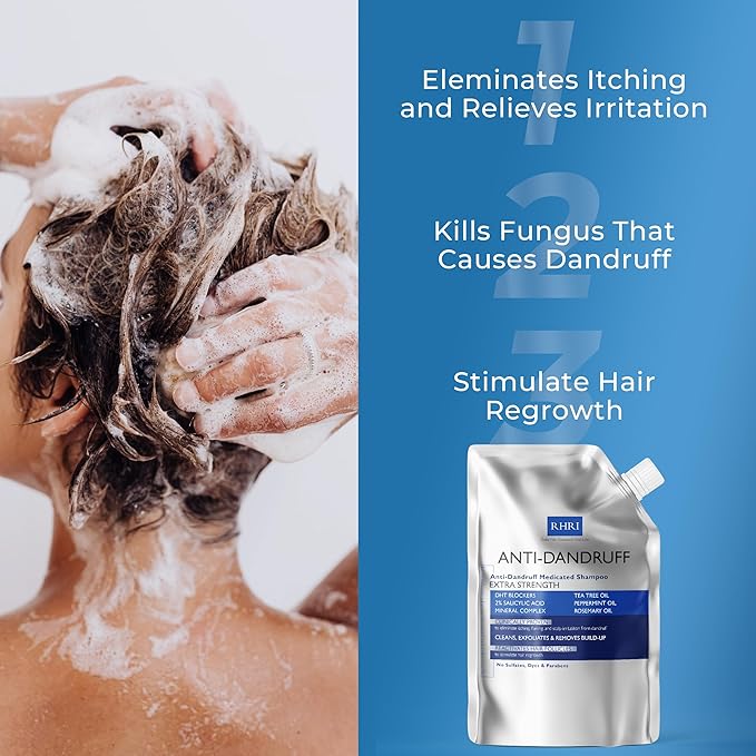 Anti Dandruff Shampoo Anti Fungal Dandruff Mens Shampoo | Medicated, Clarifying, Psoriasis & Biotin w/Salicylic Acid | For Dry, Itchy, Flaky, Irritated Scalp & Hair