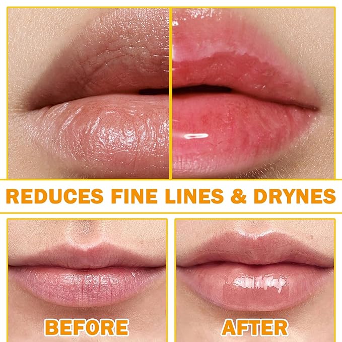Lip Balm Honey Pot,Moisturizing Lip Balm Reduces Lip Lines,Propolis Honey Pot Lip Balm Hydrating Prevention Dry and Cracked Lip Scrubs Exfoliator,Exfoliating Lip Sleeping Mask with Brush