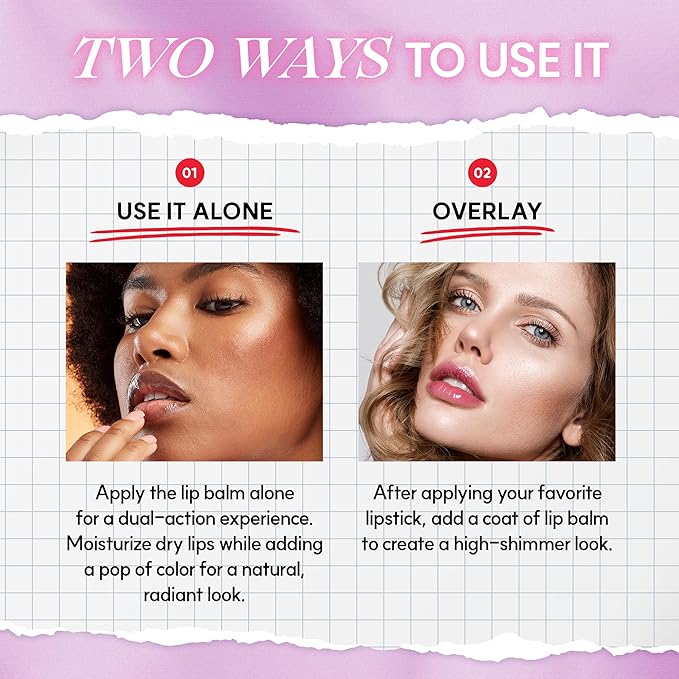 Glowing Color Lip Balm 0.35 Oz| Hydrating Lip Balm Lip Gloss for Girls | Vegan Lip Balm & Lip Plumping Gloss | Lip Glowy Balm & Lip Care for Dry Lips | Moisturizing Lip Balm Summer Fig
