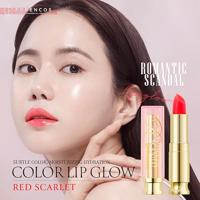 Tinted Lip Balm Hydrating 0.11oz, Glow Pink Shade, Glossy High Pigmentation, Sheer and Smooth, Mositurizing, Natural Color (Red Scarlet)