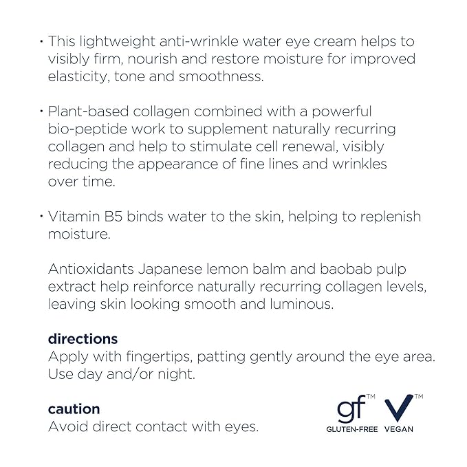 M-61 Hydraboost Collagen+Peptide Water Eye Cream - Age-defying vegan collagen and peptide water eye cream with vitamin B5 & baobab pulp extract.