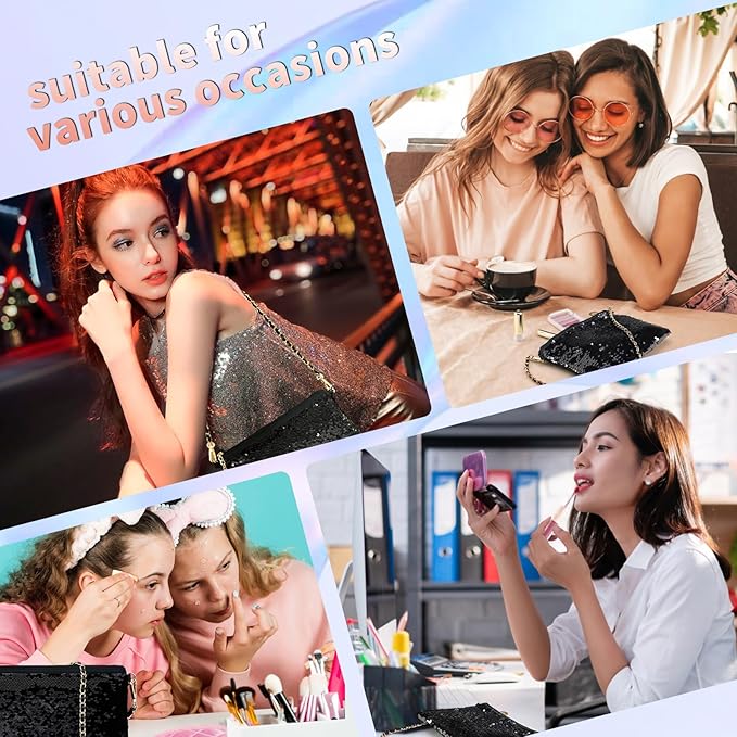 Color Nymph Teen Girls Makeup Kits, All In One Makeup kit For Girls Makeup For Teen Girls with Sequin Bag Packed Individually 9 Colors Eyeshadow Liquid Blush Lip gloss Mascara -Orange Green