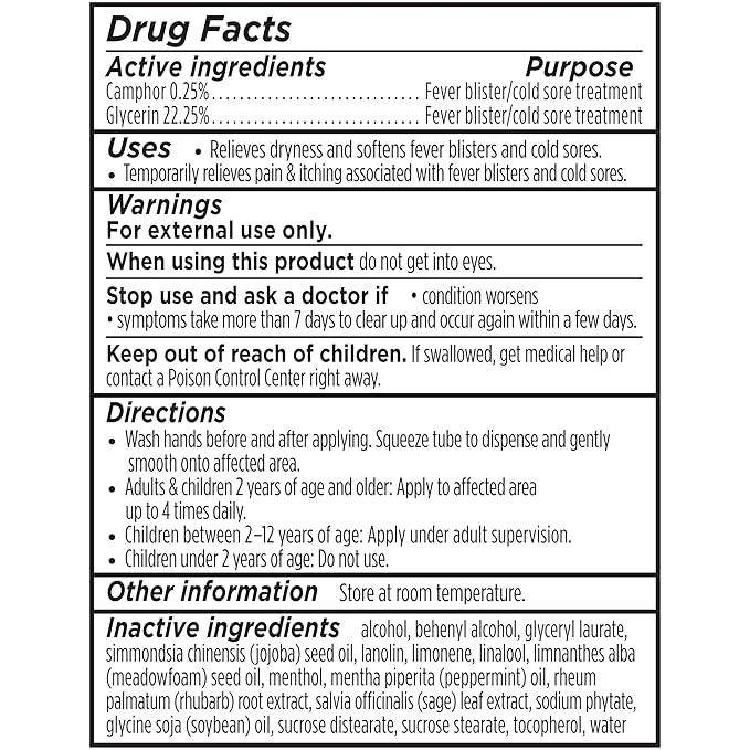 Burt's Bees Cold Sore Treatment and Medicated Lip Balm, College Back to School Dorm Essentials, With Menthol and Eucalyptus Oil, Natural Origin Skincare, 2 Tubes, 0.07 oz./0.15 oz.