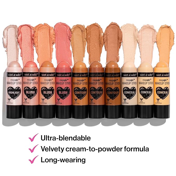 wet n wild MegaGlo Makeup Stick, Buildable Color, Versatile Use, Cruelty-Free & Vegan - Call Me Maple