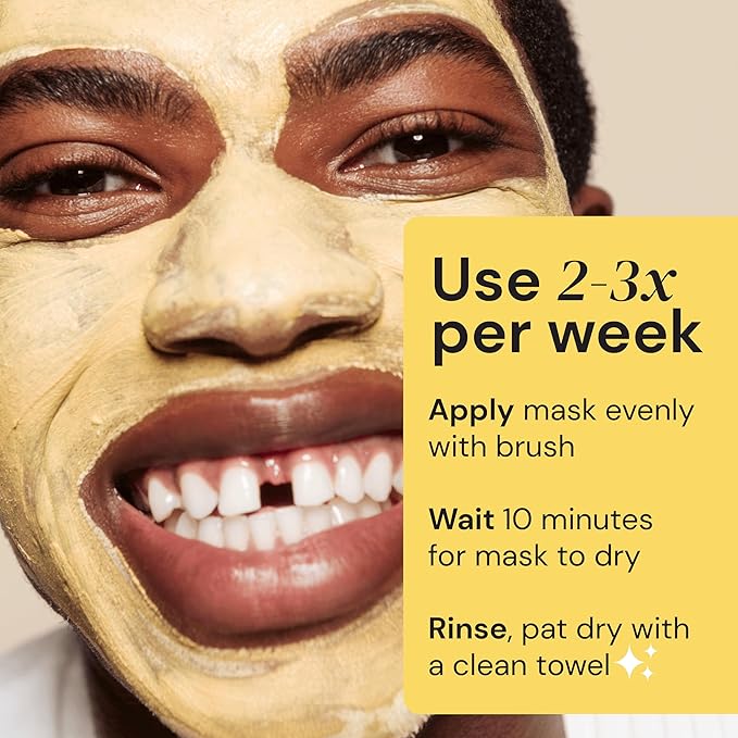 Gleamin Vitamin C Clay Mask for Dark Spots, Turmeric Clay Face Mask Skin Care, Deeply Cleanses & Refines Pores, Brightens Uneven Tone and Helps Improve Post-Blemish Scarring & Texture - 5 Oz