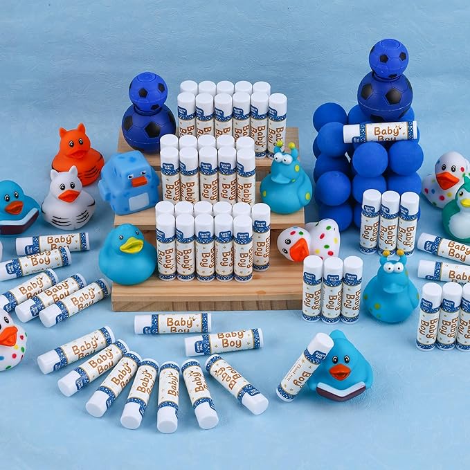 DMSKY 60 Pcs Baby Shower Favors, Lip Balms Bulk Gift for Guests, Boys Girls Games Neutral Gender Reveal Favors, Baby Shower Birthday Party Supplies Basket Gift Stuffers