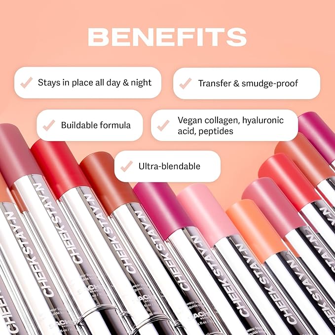 Sacheu Cheek STAY-N Liquid Blush for Cheeks — High Pigment, Buildable, Lightweight Cream Blush Infused With Squalane, for Dewy & Radiant Flushed Cheeks — Long-lasting & Cruelty Free, I'm Hot