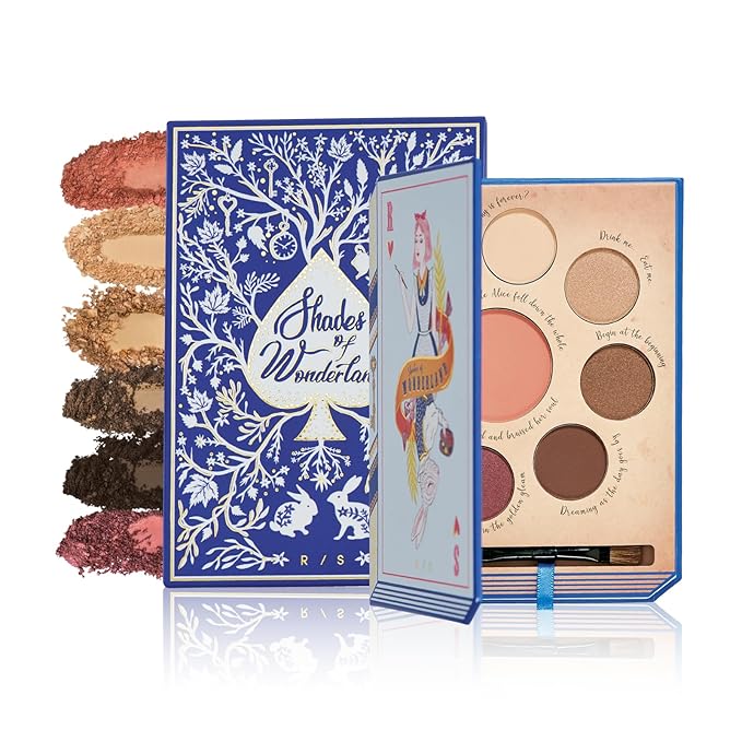 READY TO SHINE Shades of Wonderland Blush and Eyeshadow Palette - Highly Pigmented Shimmer Matte - Smooth With Moisturizing Jojoba Oil - Vegan and Cruelty Free - For All Skin Types