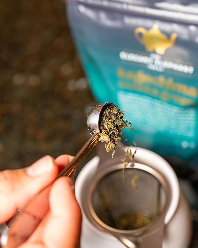 Japanese Sencha Green Tea, Organic Loose Leaf Sencha Tea – Antioxidant & Detox Support – Refreshing Hot or Iced Green Tea – 8 oz Resealable Bag (Makes 100 Cups) – The Elegant Elephant