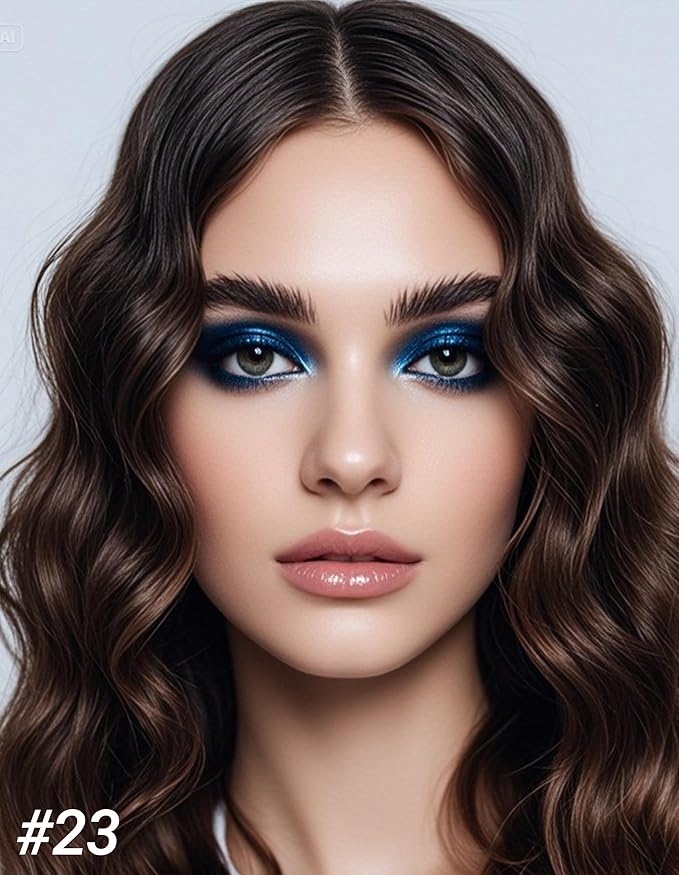 Erinde Shimmer Cream Eyeshadow Stick, Long Lasting Metallic Eye Shadow Sticks, Waterproof Creamy Glitter Eyeshadow Pencil, High Pigmented Blendable Neutral Eye Makeup, 23 Sapphire Blue Shimmer