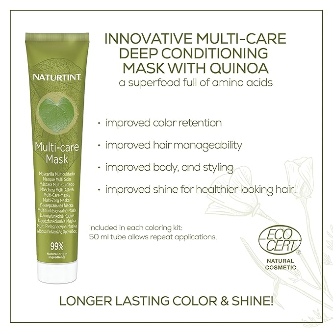 Naturtint 1N Ebony Black Permanent Hair Color (Pack of 1), Ammonia Free, Vegan, Cruelty Free, up to 100% Gray Coverage, Long Lasting Results (Packaging may vary)