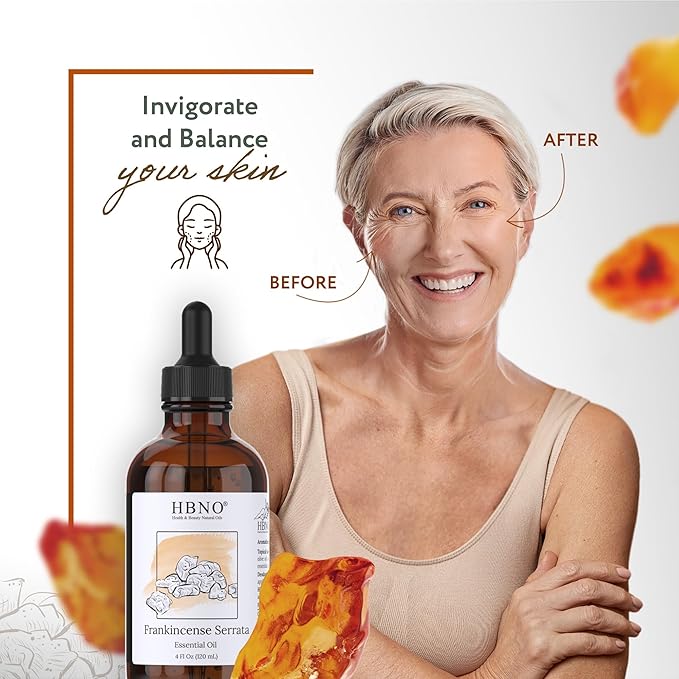 HBNO California Bottled Frankincense Essential Oil (Serrata) 4 fl oz (120ml) - Natural & Premium Grade Frankincense Oil Essential Oil,