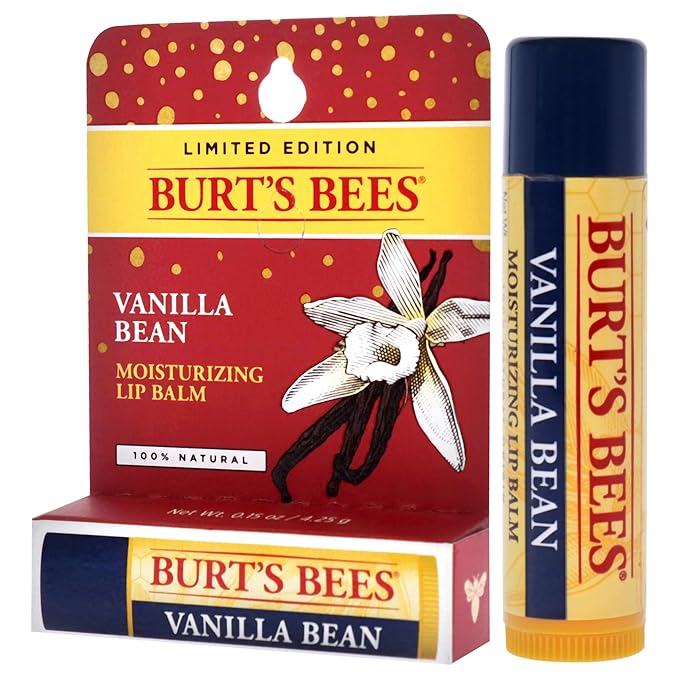 Vanilla Bean Moisturizing Lip Balm Blister by Burts Bees for Unisex - 0.15 oz Lip Balm (Limited Edition)