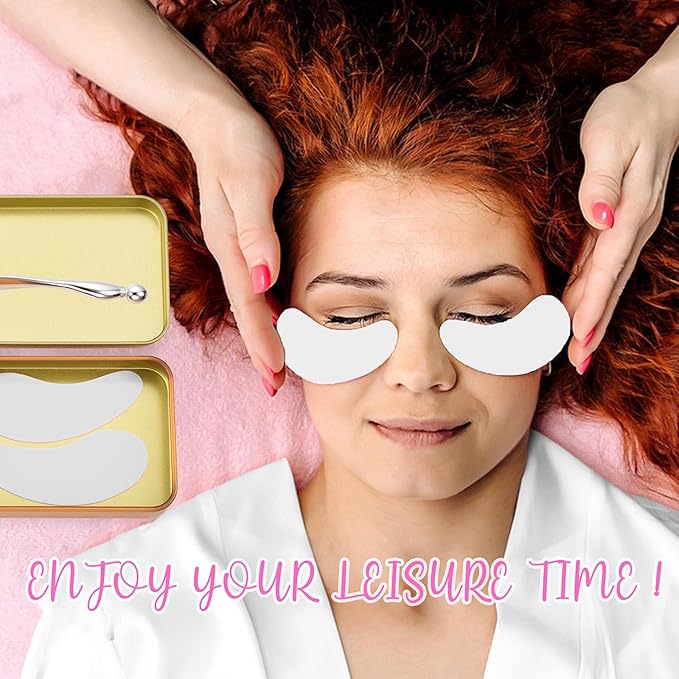 CCbeauty Reusable Under Eye Patches + Eye Cream Applicator Value Set | 100% Silicone Eye Gel Pads | Boost Hydration | Minimize Fine Lines + Wrinkles + Dark Circles | Storage Tin Included | White