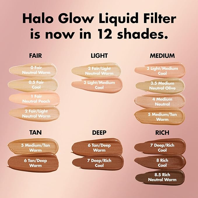 e.l.f. Halo Glow Liquid Filter, Complexion Booster For A Glowing, Soft-Focus Look, Infused With Hyaluronic Acid, Vegan & Cruelty-Free, 8.5 Rich