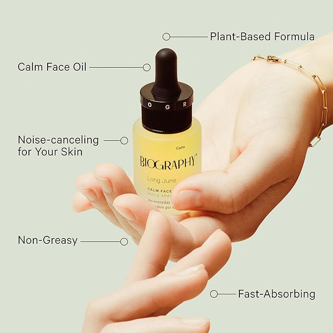 Biography Long June Quieting Face Oil, 13ml- Natural Smoothing & Clarifying Dry Oil. Clarifying, Moisturizing & Hydrating Beauty Facial Oil for Women w/Camellia, Vitamin E & Marula
