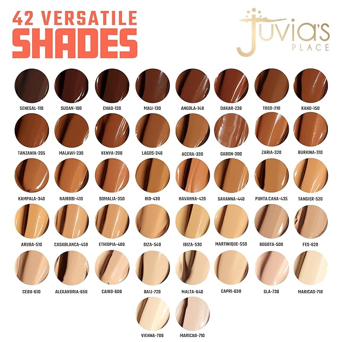 Juvia's Place I Am Magic Velvety Matte Liquid Foundation 205 - Tanzania - Deep Dark w/Cool Undertone, Makeup Foundation Full Coverage, Lightweight, Long Wear, Velvety Matte Finish
