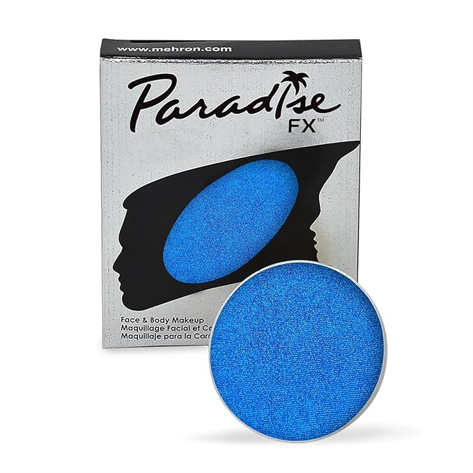 Mehron Makeup Paradise Makeup AQ Refill Size | Stage & Screen, Face & Body Painting, Cosplay, Halloween | Water Activated Face Paint, Body Paint, Cosplay Makeup .25 oz (7 ml) (Metallic Dark Blue)