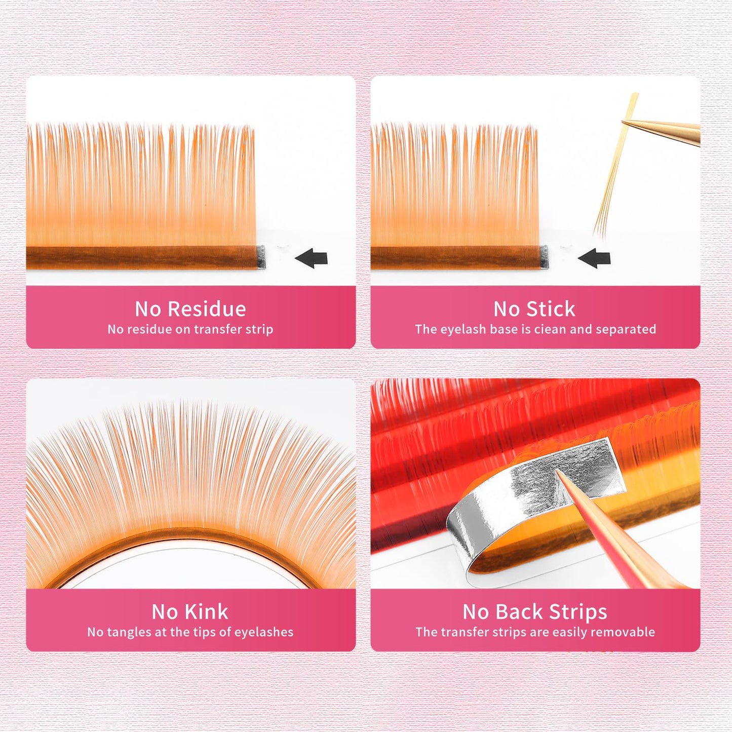 Eyelash Extensions Colored Lashes Extension 0.07 C Curl Lashes 8mm Classic Lash Extensions Soft Individual Lashes 16 Rows Natural False Eyelashes Volume Lashes Professional Use(Colored,0.07-C,8mm)