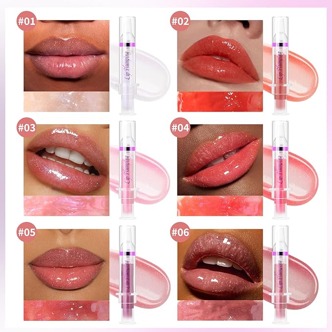 Lip Plumper Booster,Plumping Lip Gloss Spicy Lifter Shimmer Oil Hydrating High-Shine Volumizes Fuller Lip Glass Mirror Glaze Plump and Pout Lip Plumper Nourishing for Women Girls Makeup#1