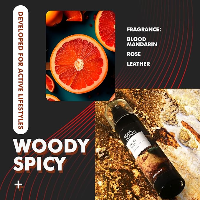 Deodorizing Body Spray for Men, Mens Body Refreshing Spray, Fragrance Mist, Pack of 3, Each 3.4 Fl Oz, Total 10.2 Fl Oz