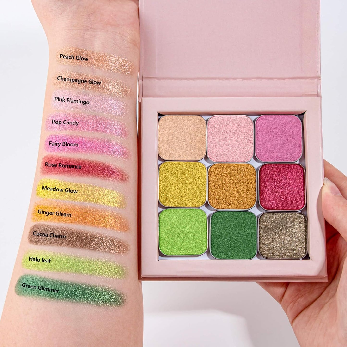 Magnetic Single Eyeshadow Gold Shimmer Highly Pigmented Blendable Longwear Powder in Magnetic Refill Pan for Custom Palette Easy to Apply and Remove (Meadow Glow)