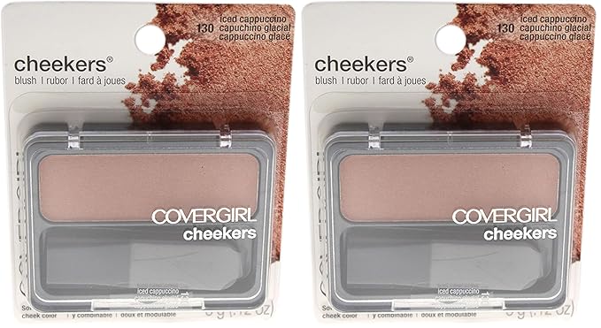 COVERGIRL Cheekers Blendable Powder Blush Iced Cappuccino, .12 oz (packaging may vary), 1 Count (Pack of 2)