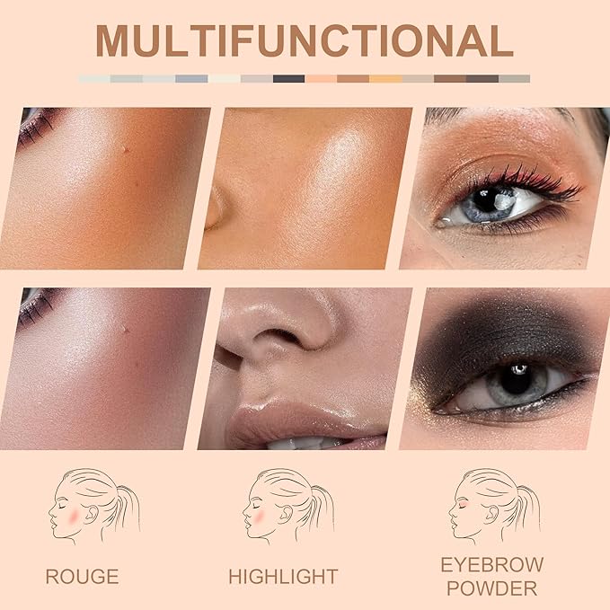 Eyeshadow,18Colors Eyeshadow Palette, Matte&Glitter&Shimmer Eyeshadow,for Eye Makeup Long Lasting Waterproof Eye Makeup Palette, Glitter Shimmer Professional Bright-Colored Eye Shadow(G005-1/G005-3)