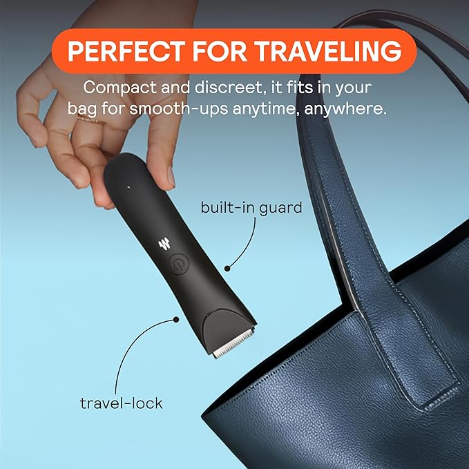 MERIDIAN Slimmer Trimmer – Electric Razor for Women, Bikini Line & Pubic Hair Trimmer, Rechargeable & Waterproof, Painless, Flawless Shave for Sensitive Skin, Gentle, Quiet & Travel-Friendly, Sky