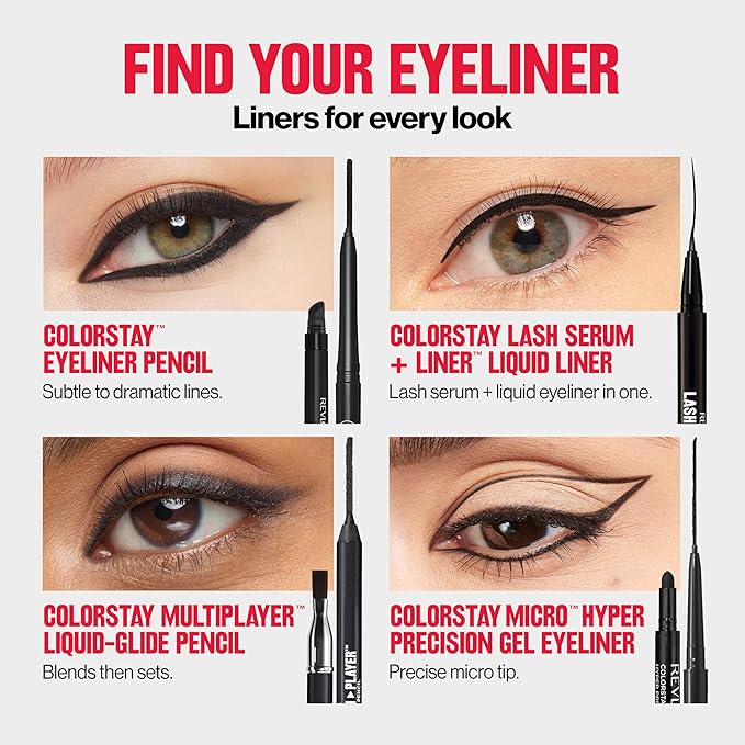 REVLON ColorStay Pencil Waterproof Eyeliner, Smudge-Proof, Eye Makeup with Built-In Sharpener, 214 Grape, 0.01 oz