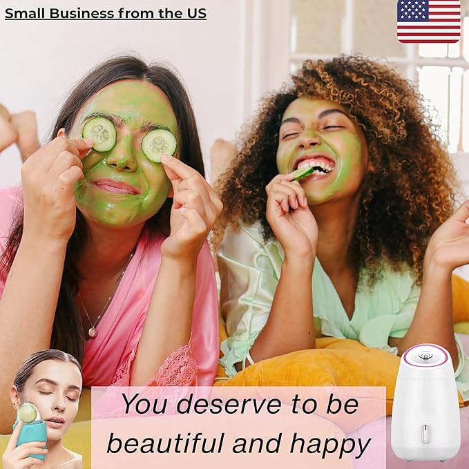 Facial Steamer and Ice Roller – 3-in-1 Nano Ionic Spa Kit for Deep Hydration and Pore Cleansing – Home Facial Care Set,auto Shut Off