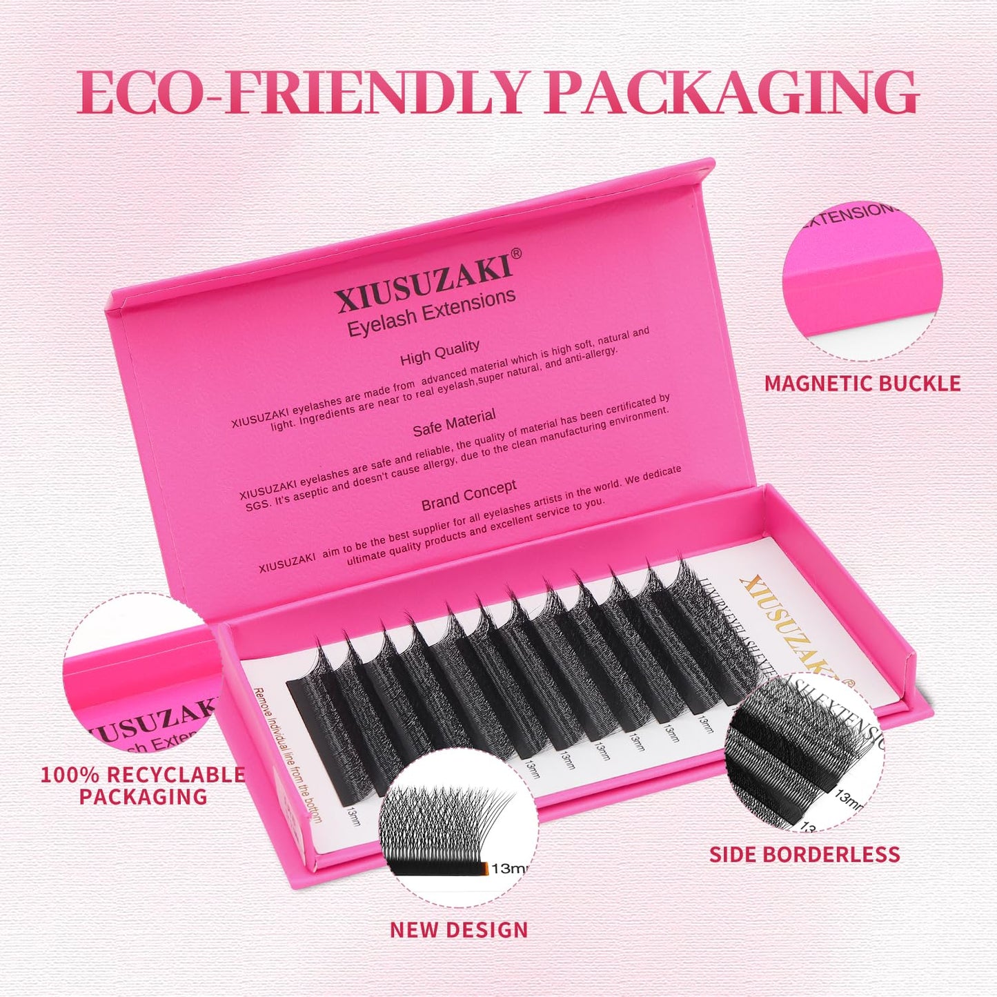 Lash Extensions 5D Eyelash Extensions W Lashes 0.07mm Thickness D Curl Lashes 8mm Soft Lash Trays Pestañas Pelo a Pelo Natural Matte Black False Eyelashes Individual Lashes(W-5D-0.07-D,8mm)